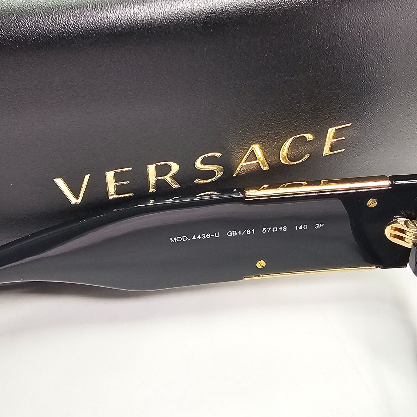 Versace Sunglasses Polarized Black Gold Medusa Square Biggie MOD VE 4436U GB1/81