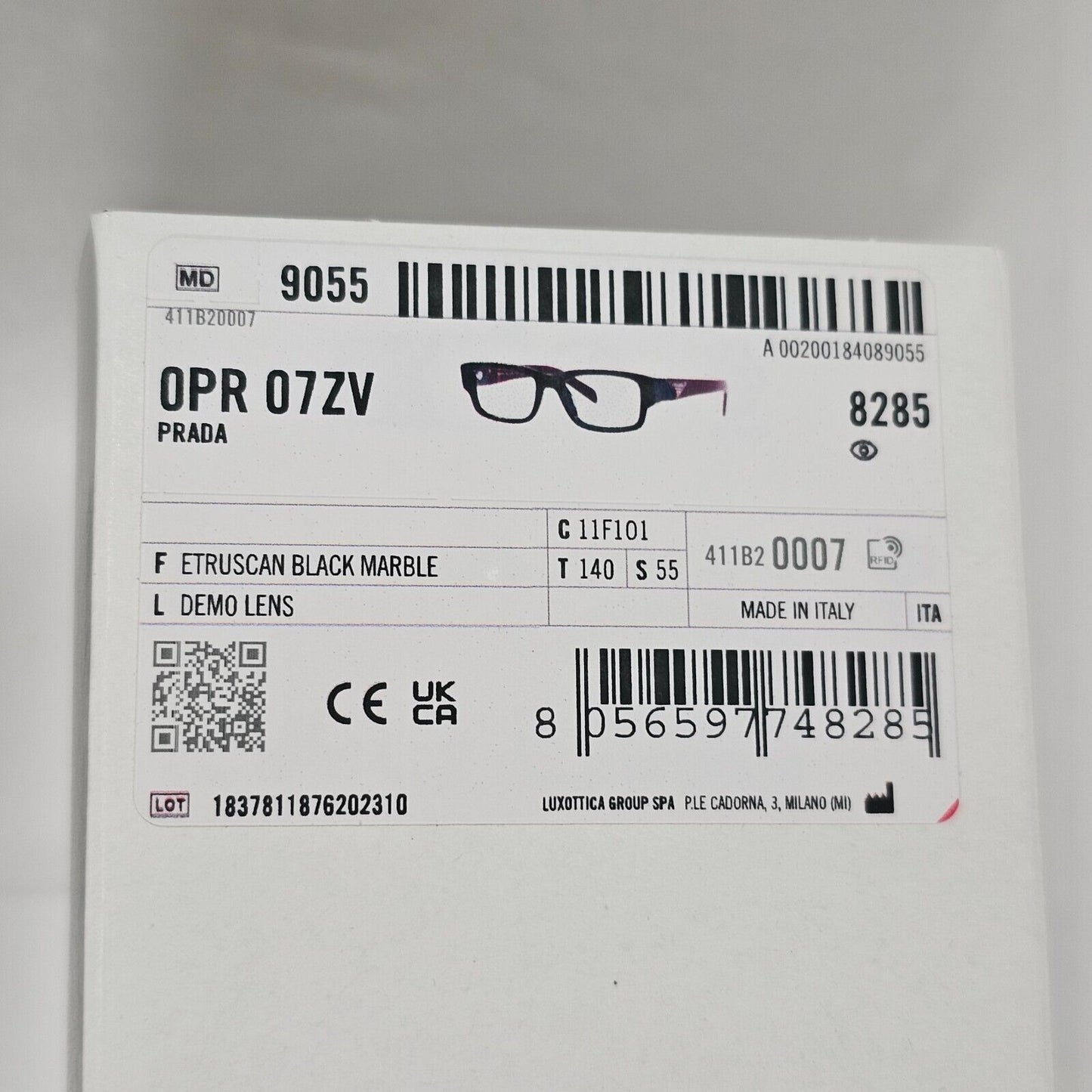 Prada Sunglasses Triangle Symbole Red Black Marble PR07ZV VPR 07Z 11F-1O1 55mm