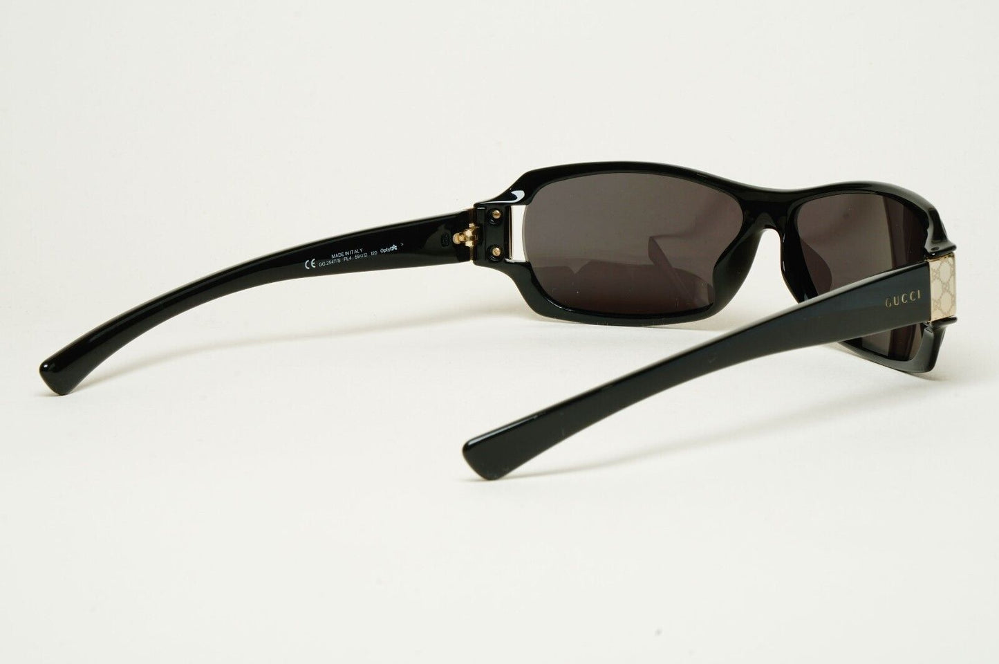 Gucci Sunglasses 1998 Vintage Black Gold Rectangle Unisex GG 2547/S PL4 180125