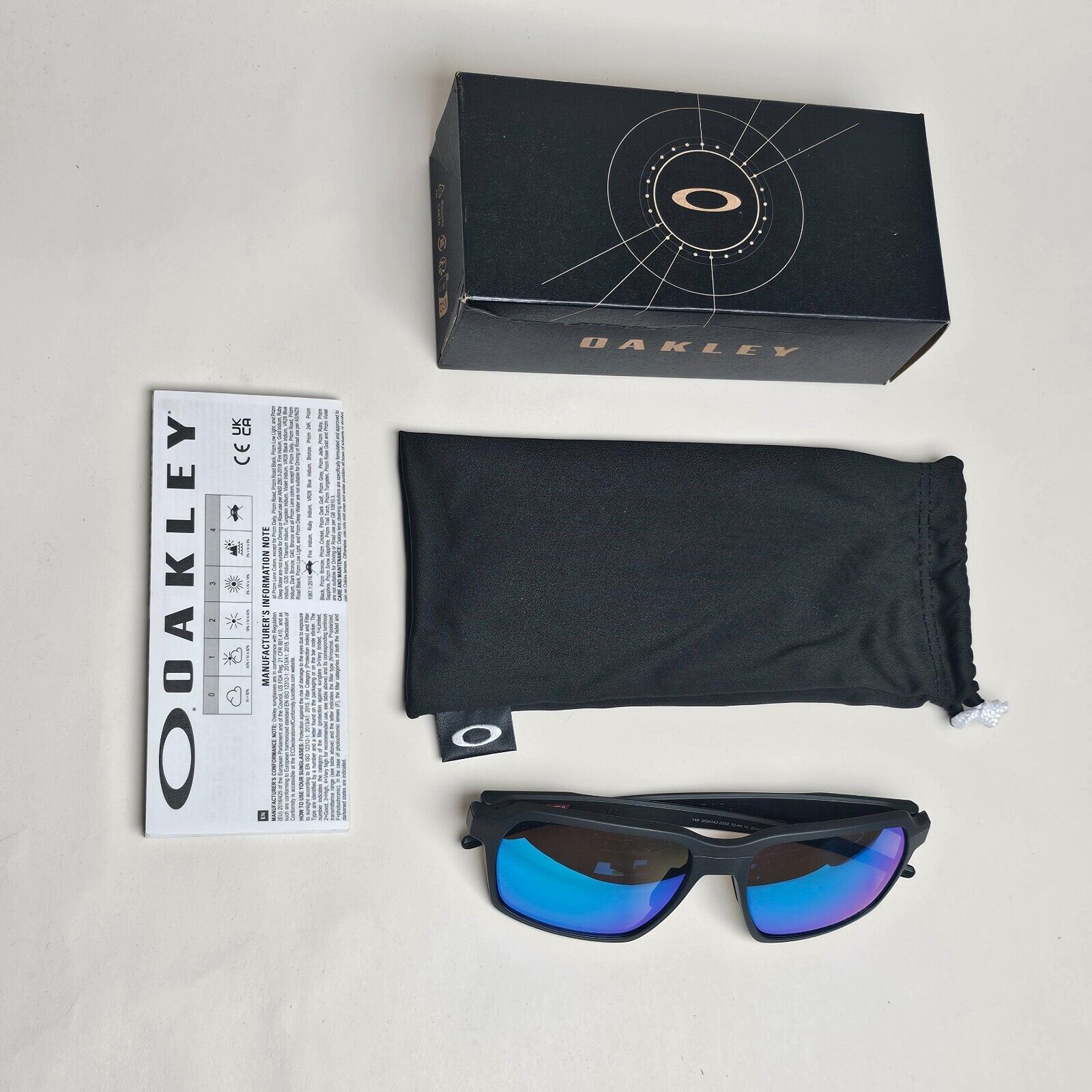 Oakley Sunglasses Parlay Polarized Black Blue Prizm Sapphire OO 4143 05