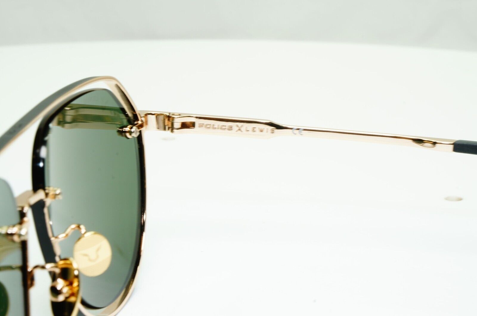 Police Lewis Hamilton F1 Sunglasses Gold Green Metal Pilot SPL E17 COL 0302