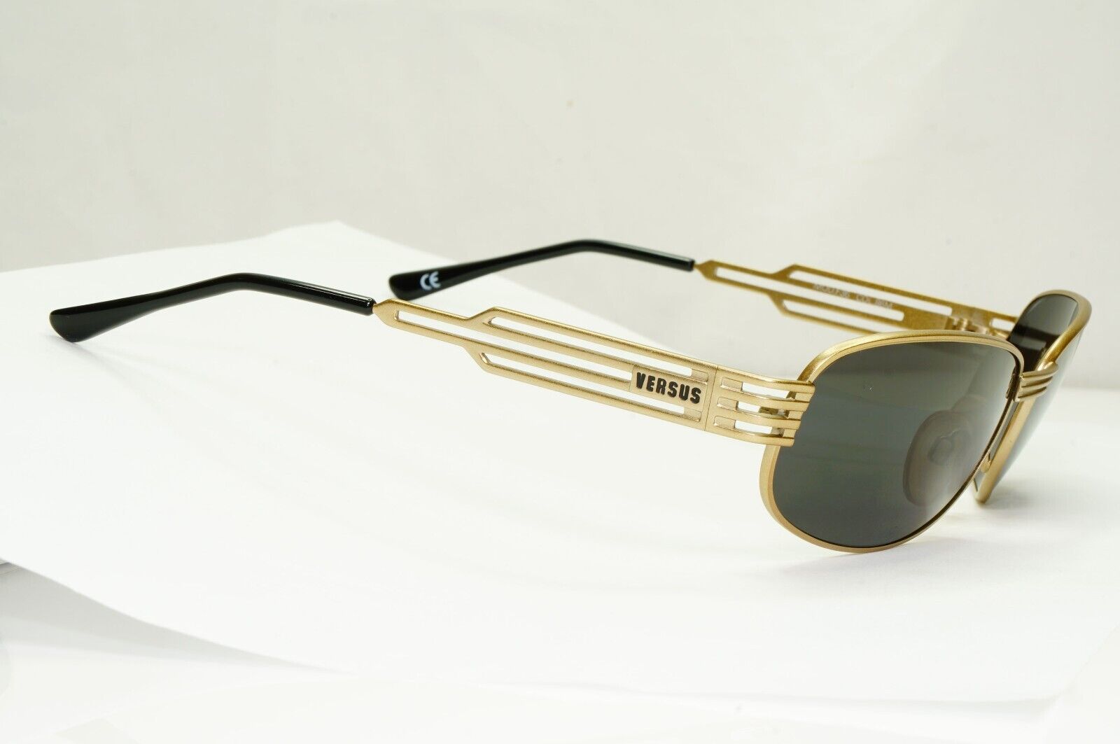 Versus 1996 by Gianni Versace Vintage Gold Black Sunglasses MOD F36 COL 86M