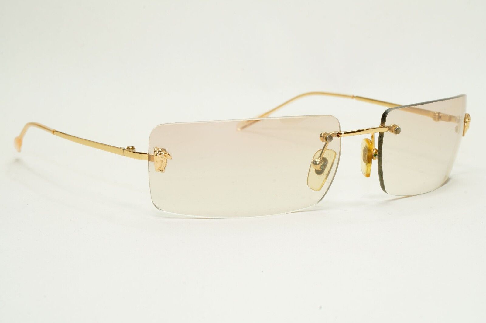 Versace Sunglasses 2002 Vintage Rimless Gold Medusa Metal MOD N26 N30/537 270924