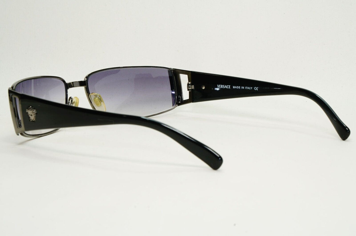 Versace Sunglasses 2003 Vintage Rectangle Black Gunmetal MOD 2021 1001/11 210924