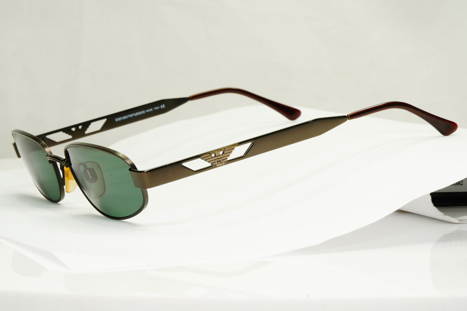 Emporio Armani Sunglasses 1997 Vintage Rectangle Bronze Green 034-S 924/29
