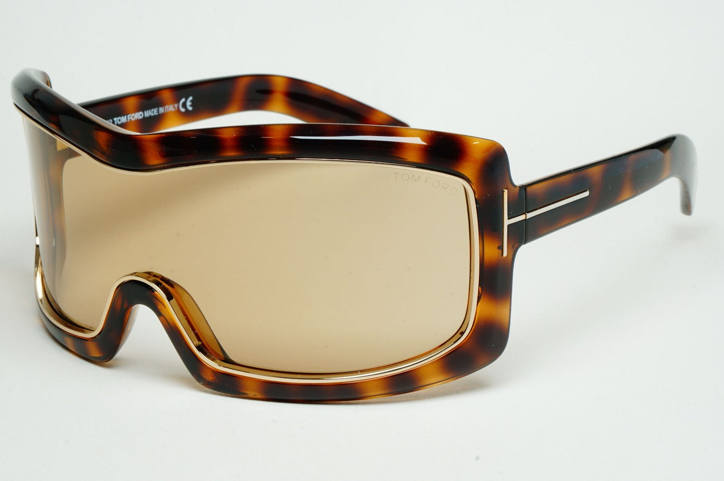 Tom Ford Sunglasses Olga Sunglasses Shield Ski Large Brown Tortoise TF 305 52J