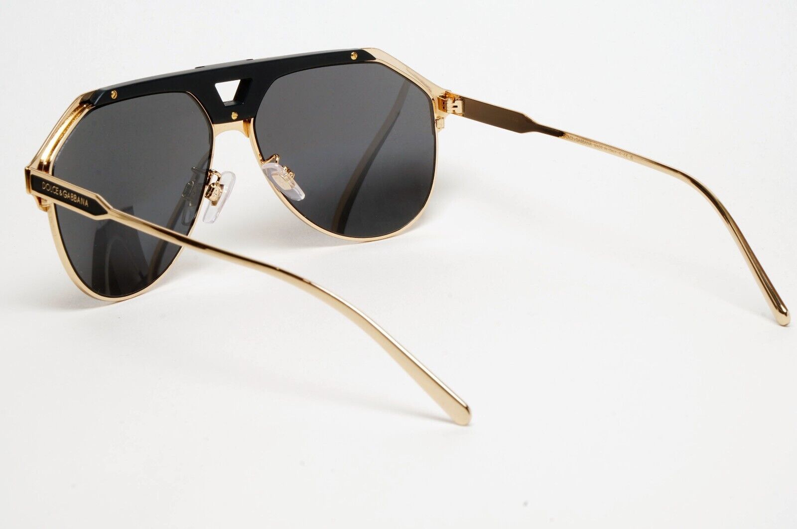 Dolce & Gabbana Sunglasses Pilot Gold Black Metal Navigator DG 2257 1334/87