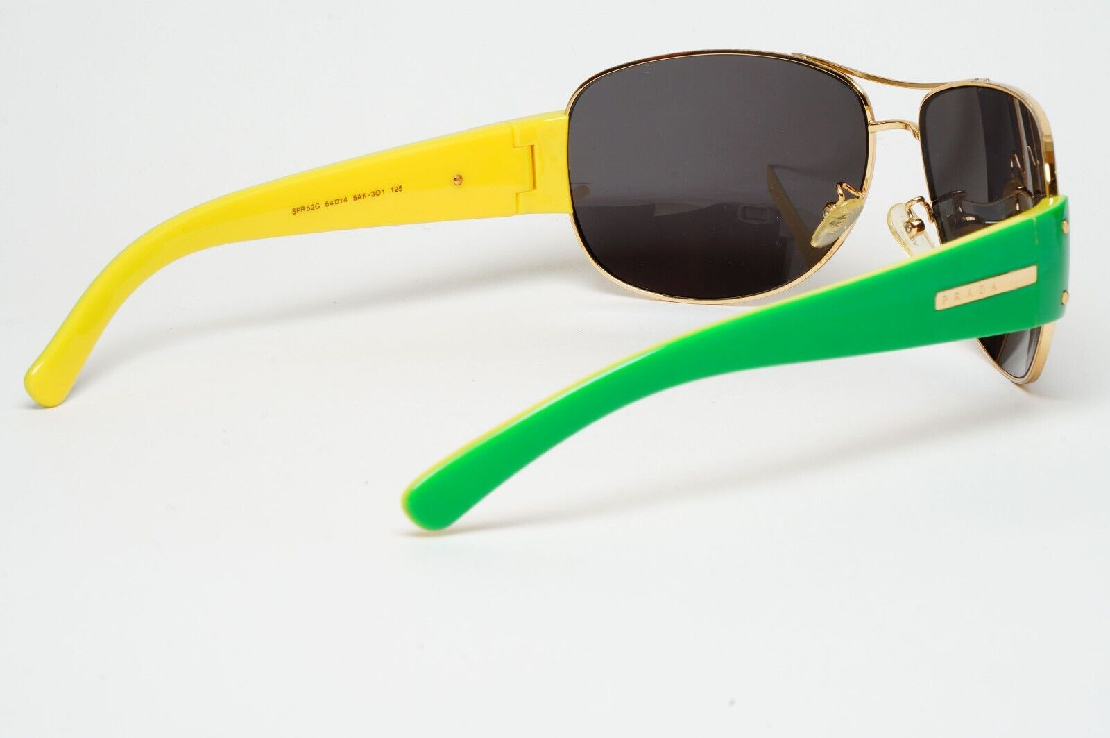 Prada 2006 Sunglasses Vintage Pilot Green Black PR52GS SPR 52G 5AK-3O1 050225