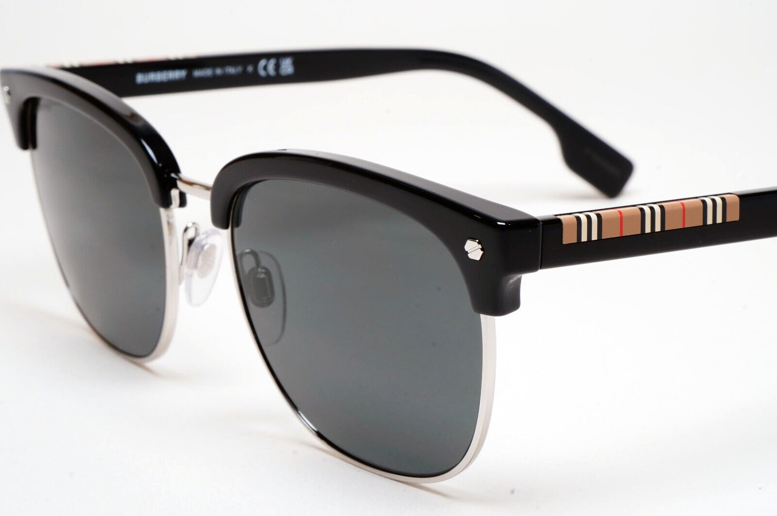 Burberry Sunglasses Aubrey Black Silver Grey Square BE 4317 3001/87 55mm