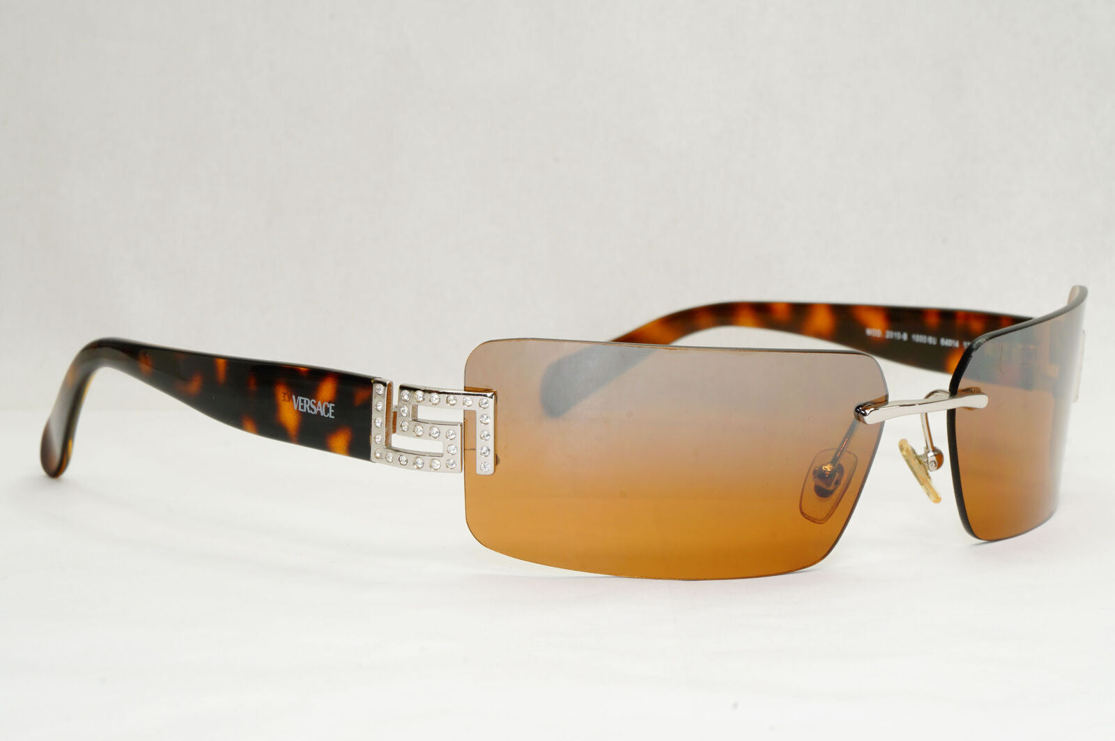 Versace Sunglasses 2004 Vintage Rimless Brown Wrap MOD 2010-B 1000/6U 070224