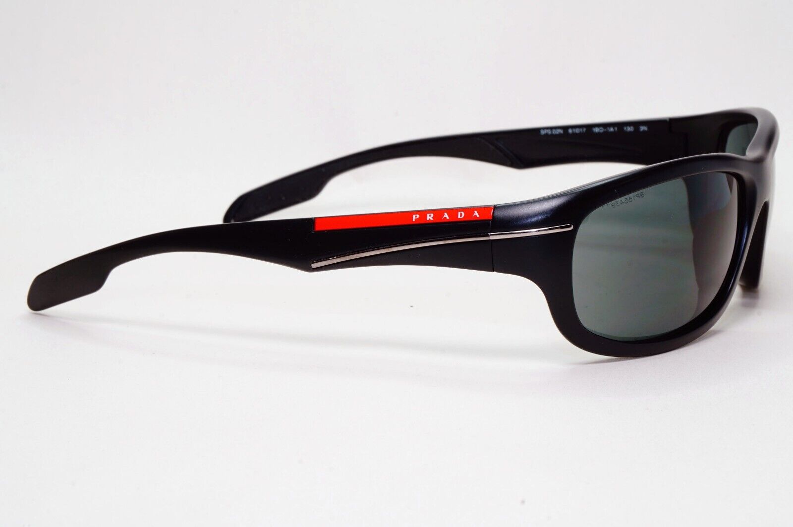 Prada Sunglasses 2011 Vintage Black Grey Wrap PS02NS SPS 02N 1BO-1A1 061024