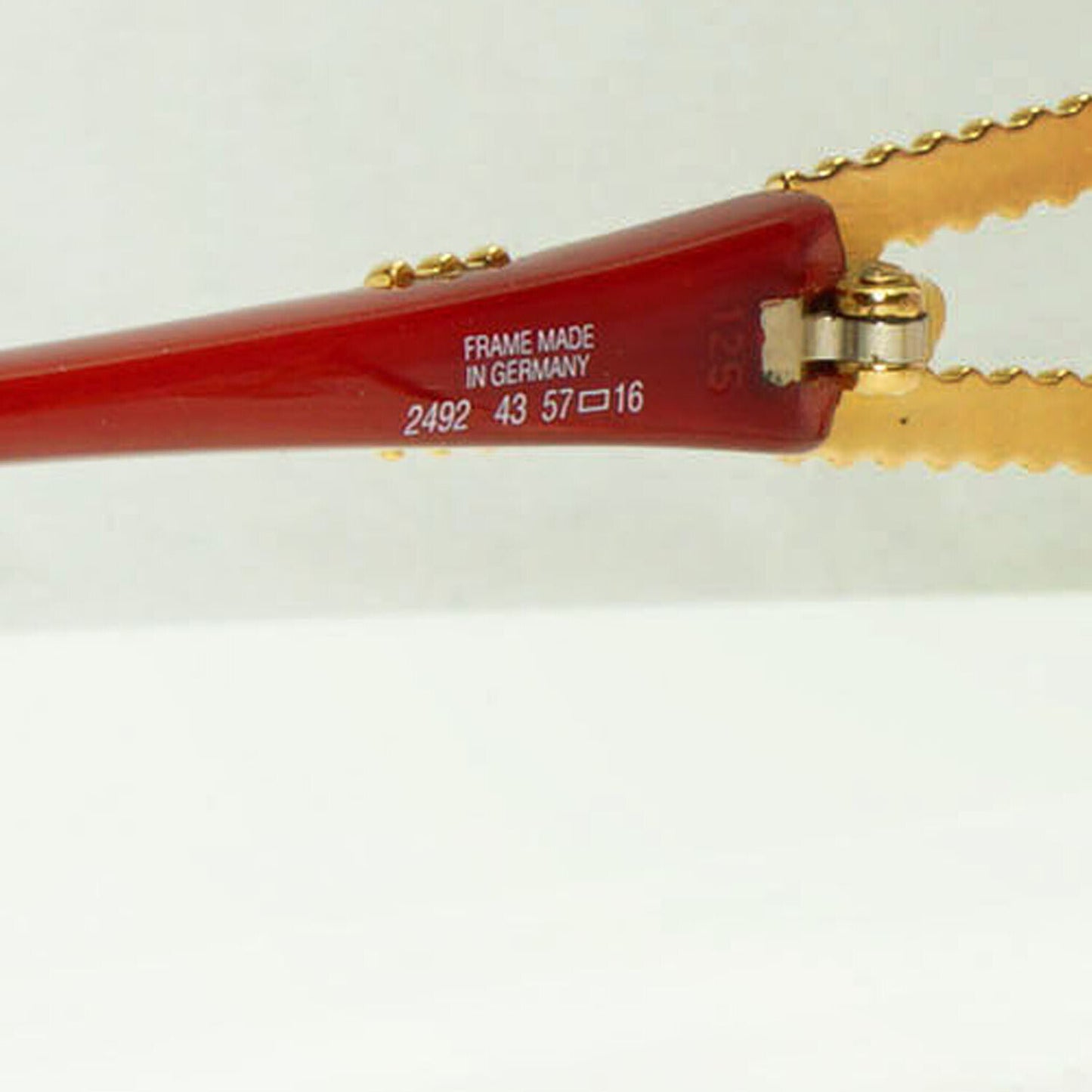 Dior Gold Red Sunglasses Vintage 1990s Germany Violet Womens Square 2492 43