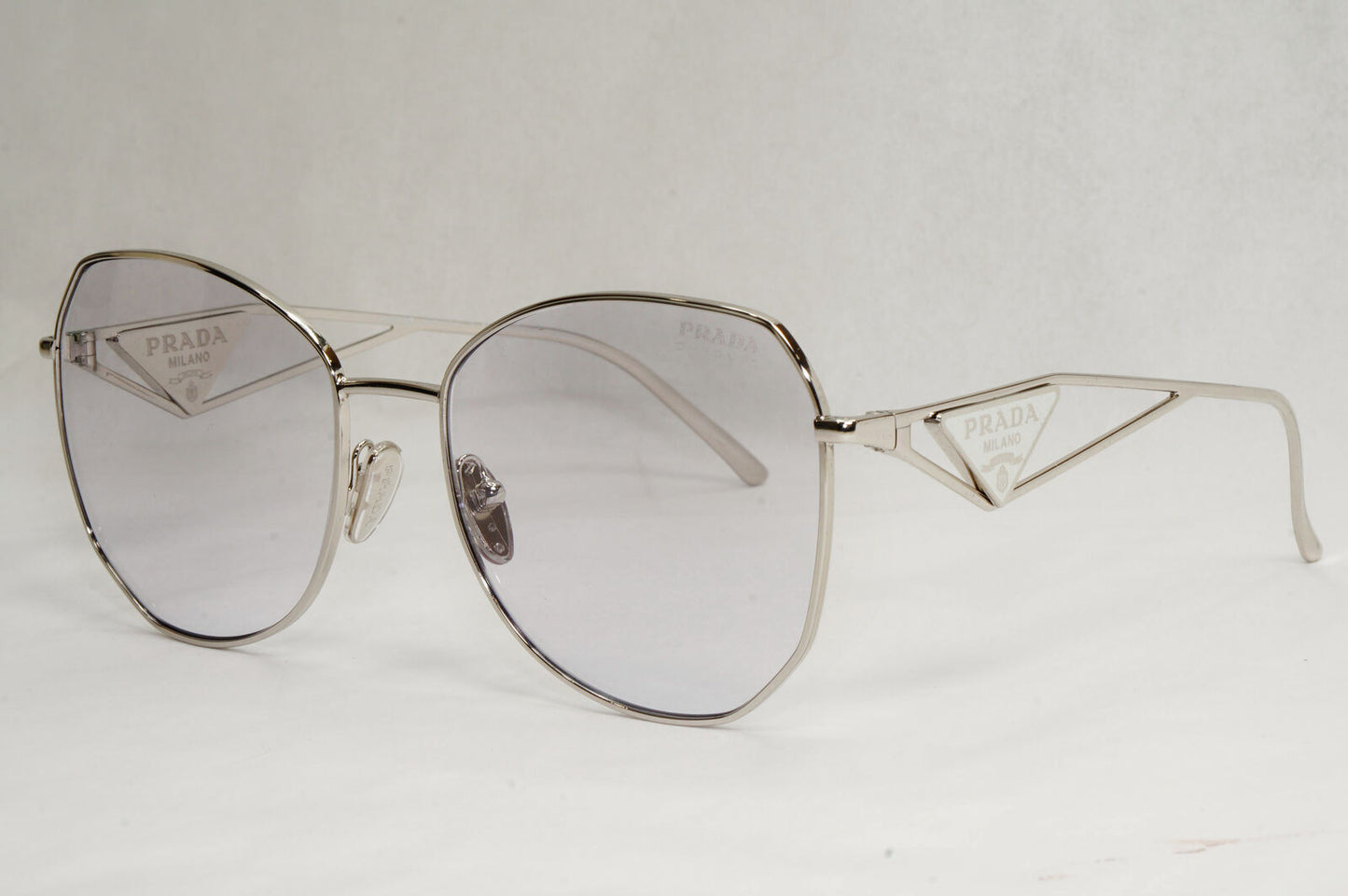 Prada Sunglasses Photochromic Grey Silver Triangle PR57YS SPR 57Y 1BC-07D