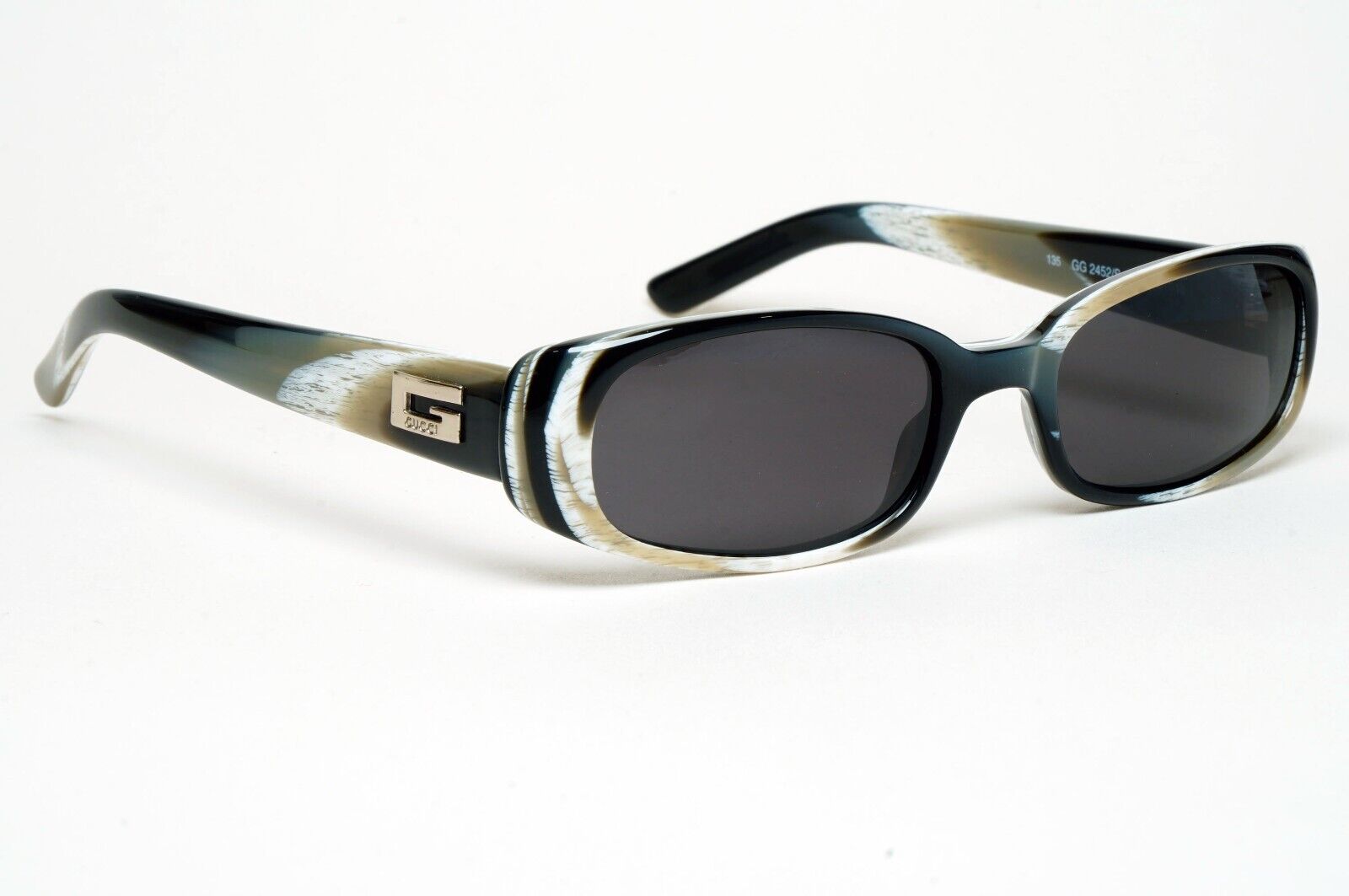 Gucci Sunglasses 1998 Vintage Rectangle Small Black Marble GG 2452/S 5MY 170125