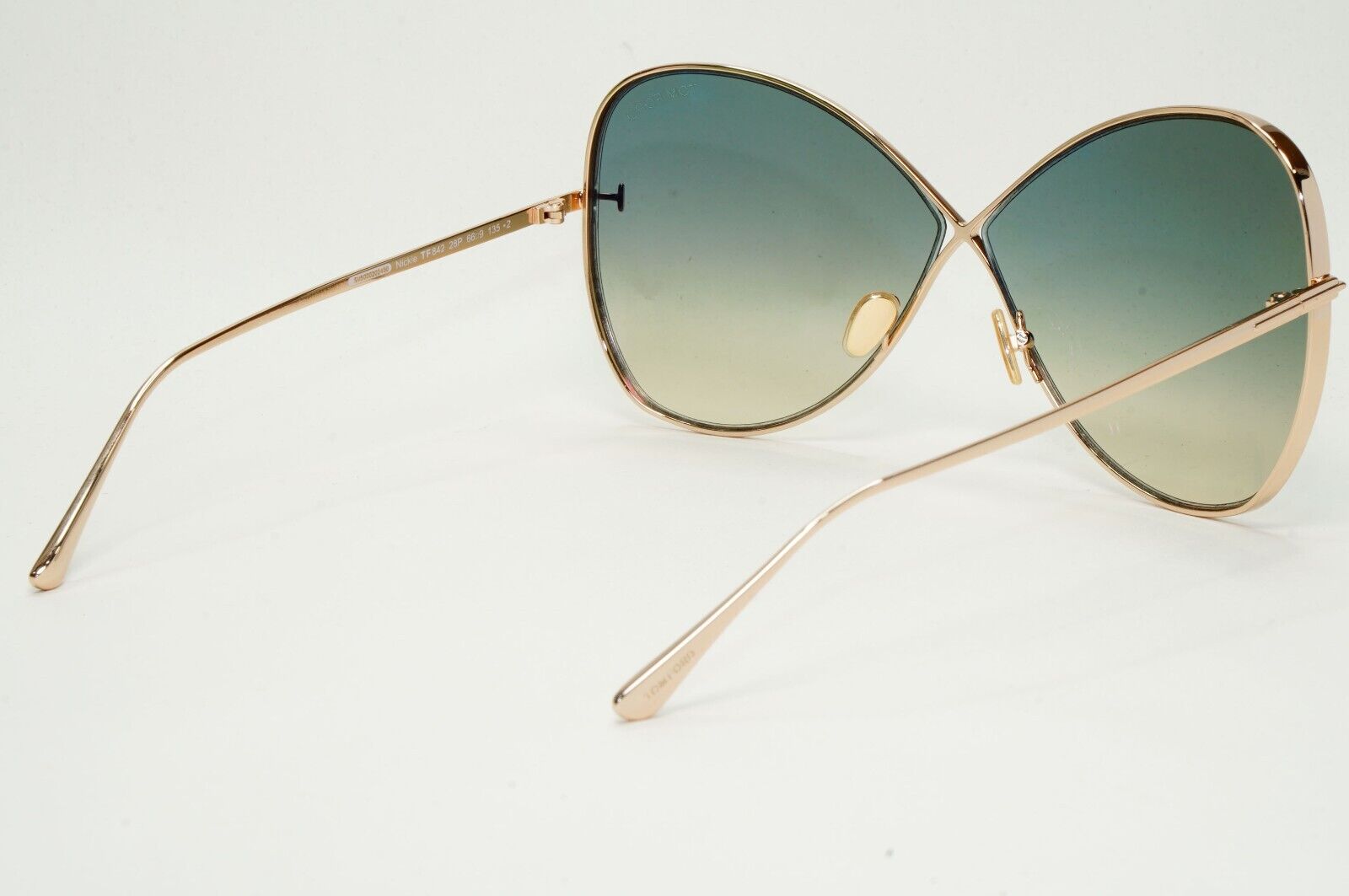 Tom Ford Sunglasses Nickie Rose Gold Green Gradient Butterfly TF0842 TF 842 28P