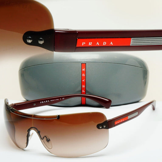 Prada Sunglasses 2007 Vintage Rare Brown Shield PS02MS SPS 02M QFD-6S1 060125