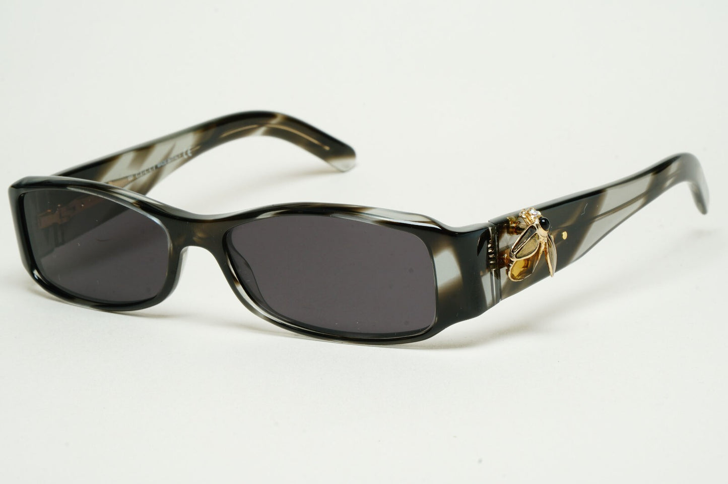 Gucci Sunglasses 2004 Vintage Gold Bee Grey Havana Rectangle GG 2904 EGP 52mm