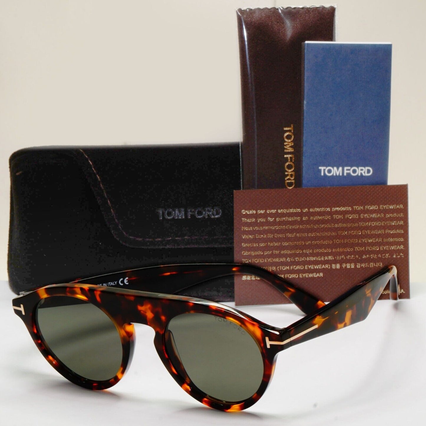 Tom Ford Sunglasses Christopher-02 Brown Tortoiseshell Green FT0633 TF 633 52A