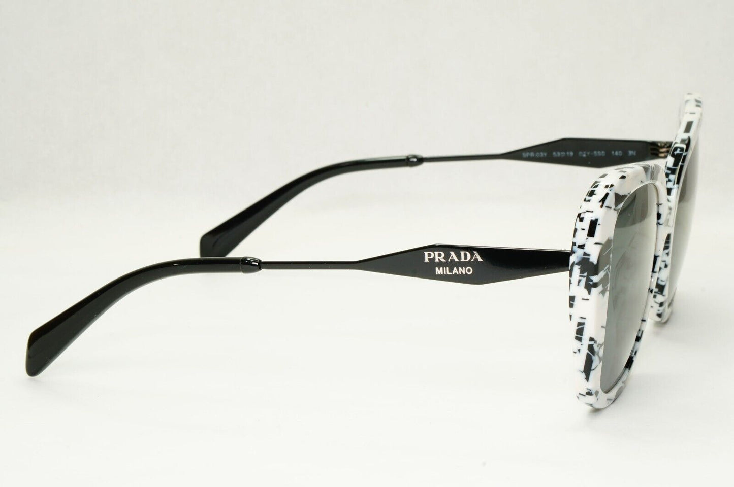 Prada Sunglasses White Black Marble Talc Abstract Grey PR03YS SPR 03Y 02Y-5S0