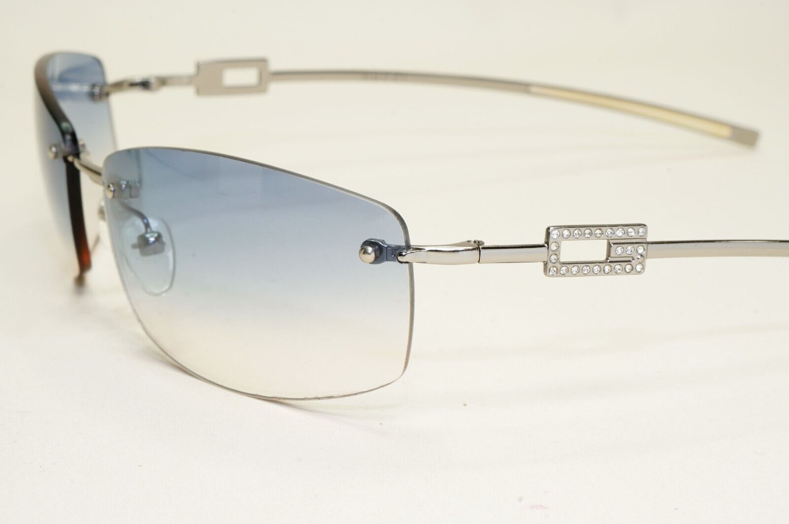 Gucci Sunglasses 1997 Vintage Rimless Silver Blue GG 1784/STRASS 6LBW1 031124