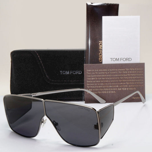 Tom Ford Sunglasses Spector Gunmetal Black Side Shields Metal FT0708 TF 708 08AA