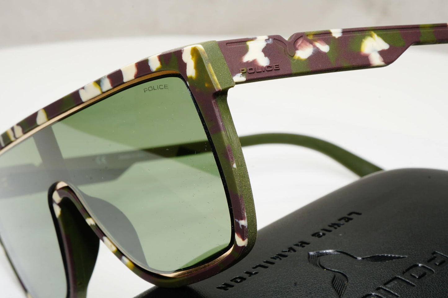 Police Lewis Hamilton F1 Sunglasses Green Mirror Camouflage SPL C51 COL XAJV 23