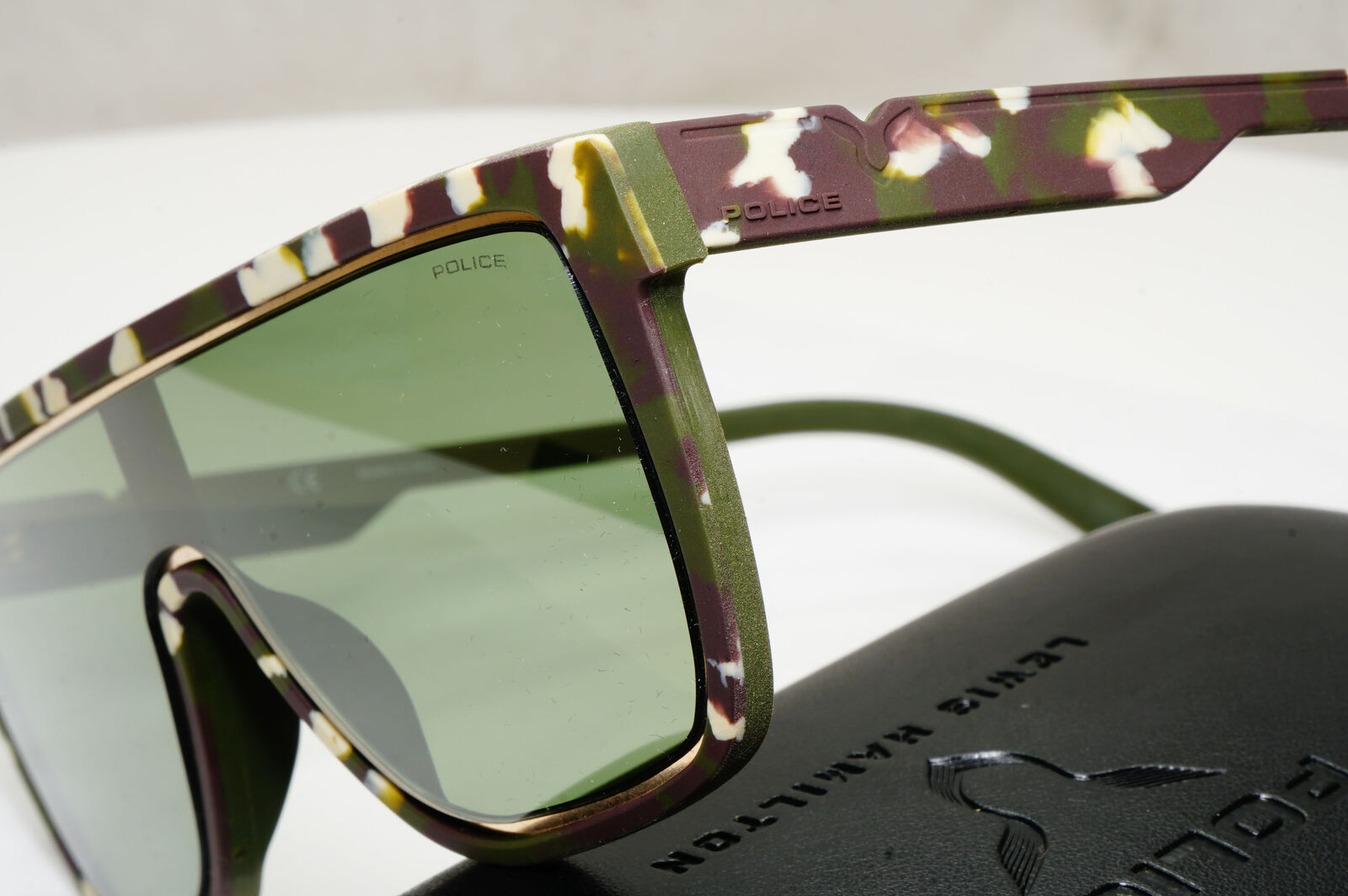 Police Lewis Hamilton F1 Sunglasses Green Mirror Camouflage SPL C51 COL XAJV 23