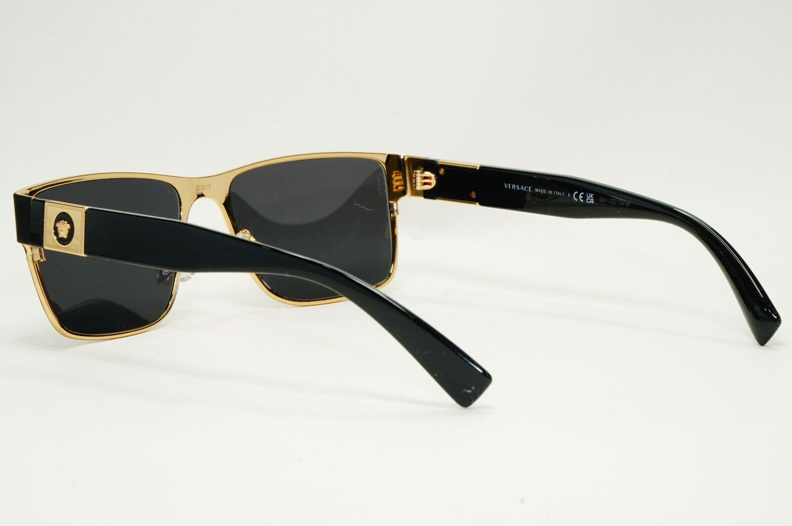Versace Sunglasses Black Gold Medusa Square Metal MOD VE 1274 1436 57mm