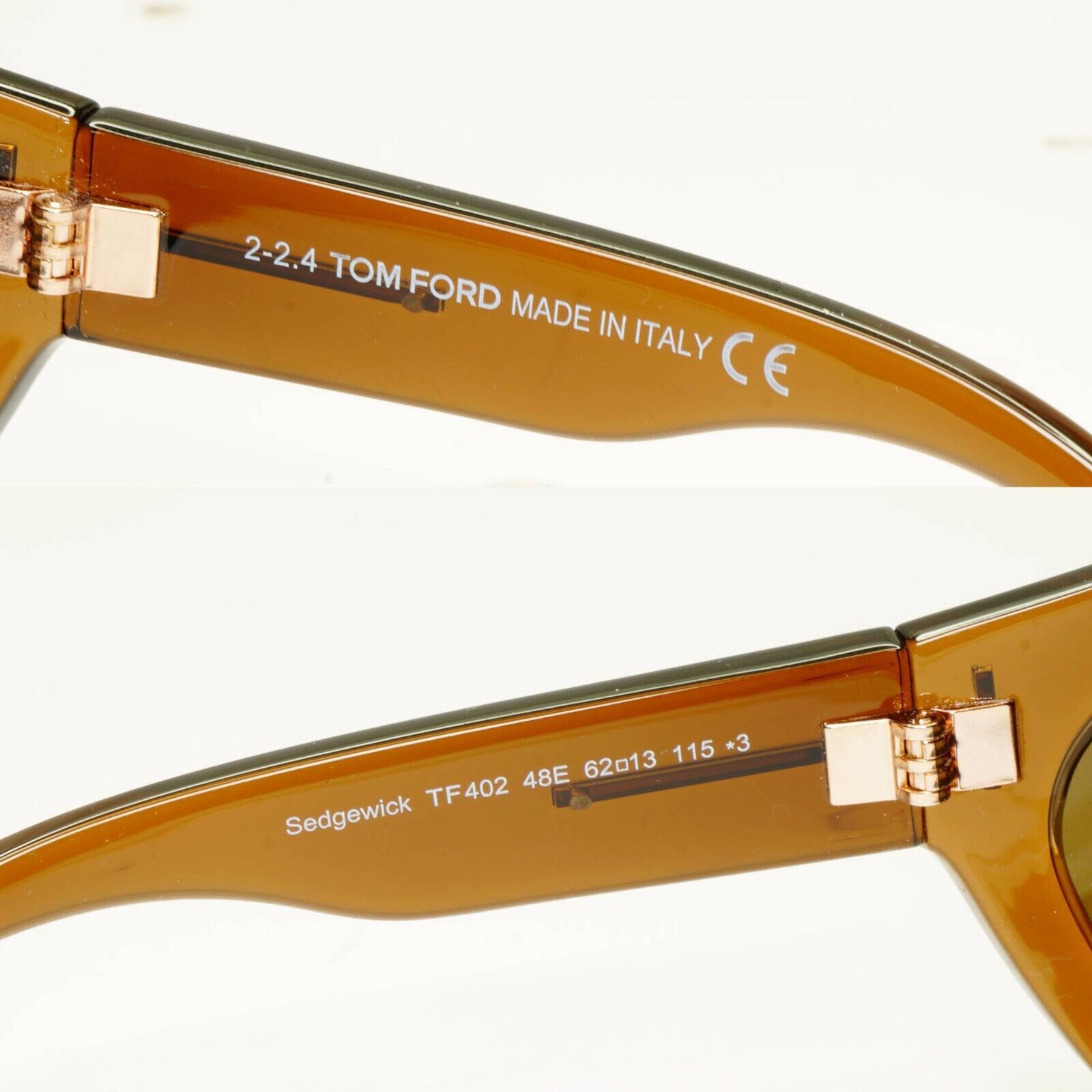 Tom Ford Sunglasses Sedgewick Brown Transparent Square Wrap FT0402 TF 402 48E