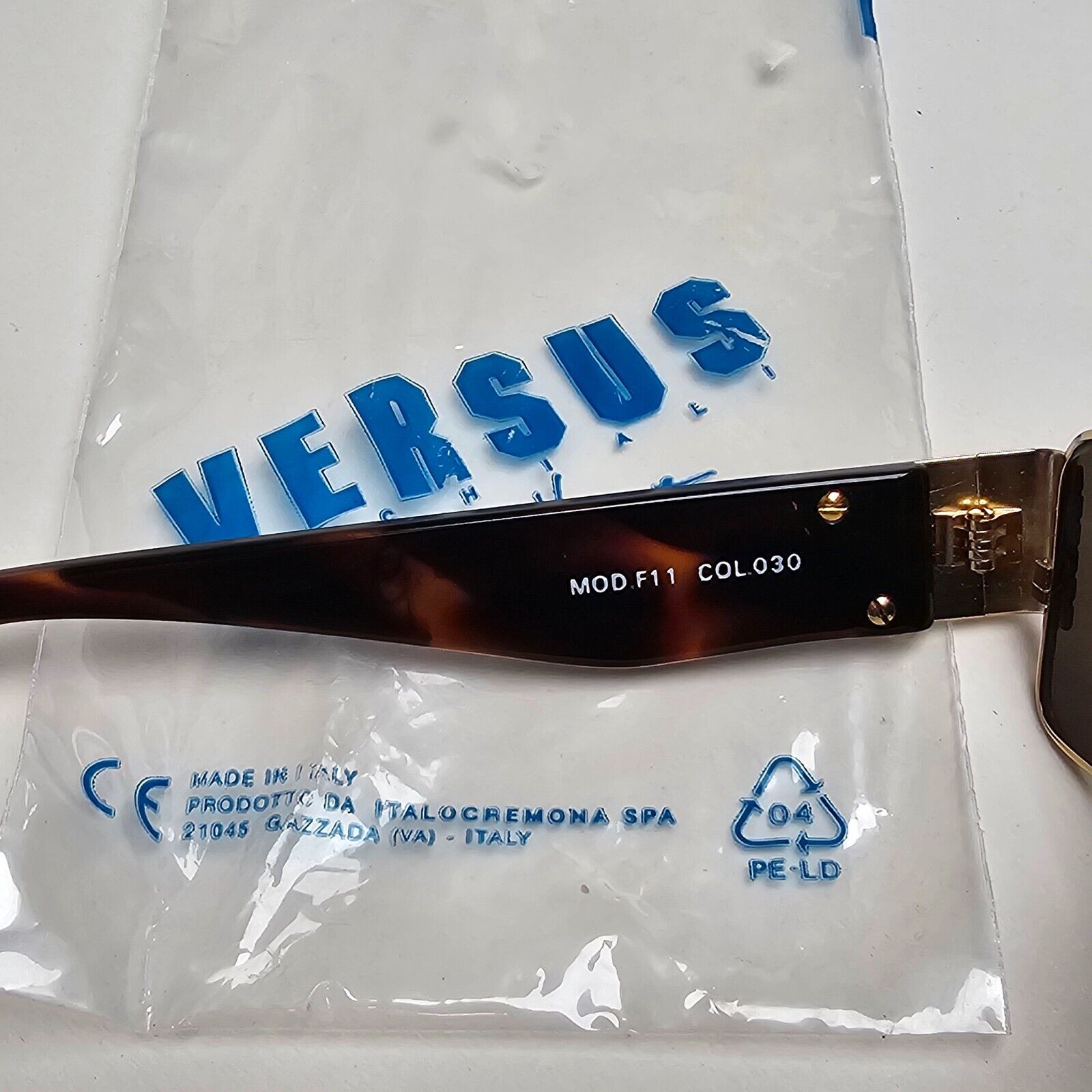 Versus Sunglasses 1996 by Gianni Versace Vintage Gold Brown MOD F11 COL 030