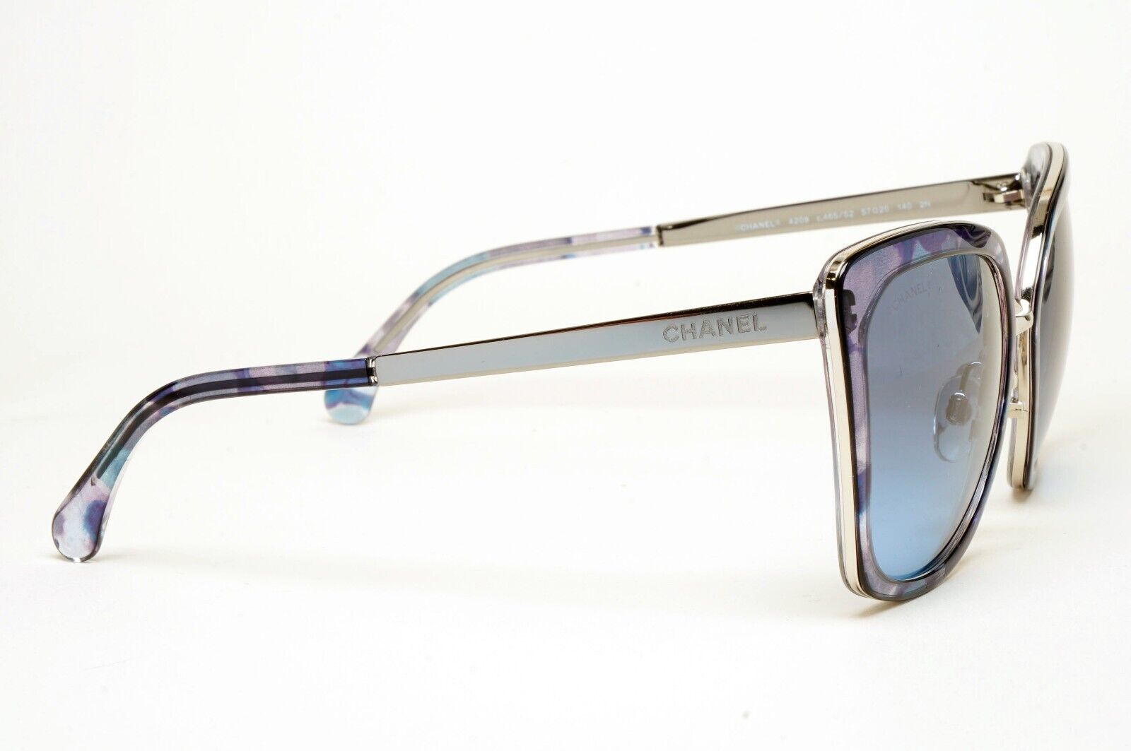 Chanel Sunglasses Blue Gradient Square Silver Metal 4209 c.465/S2 57mm 100125