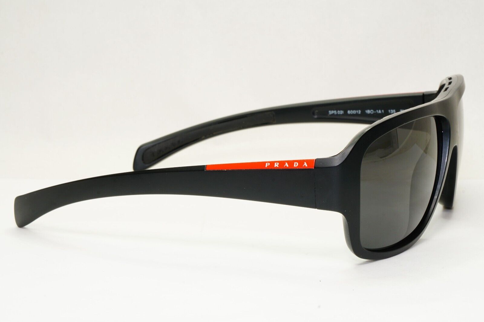 Prada Sunglasses 2007 Vintage Black Square Rossa PS02IS SPS 02I 1BO-1A1 111223