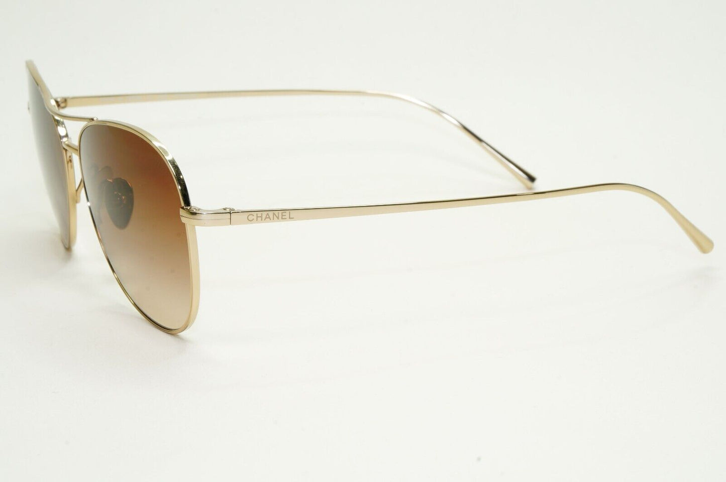 Chanel Sunglasses Titanium Gold Pilot Brown Gradient Metal 4259-T c.395/S5 56mm