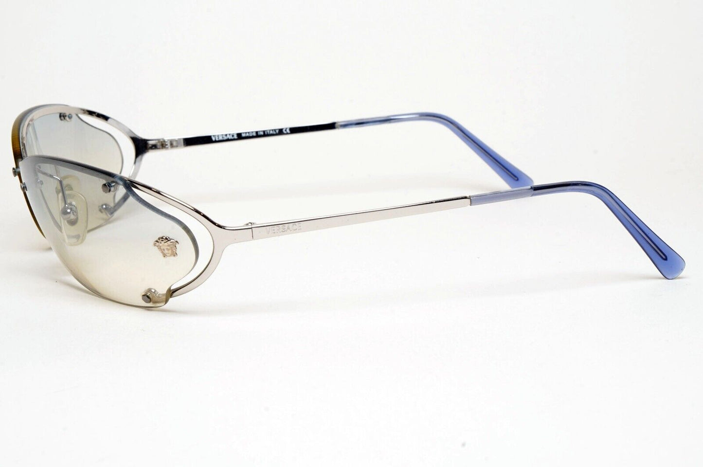 Versace Sunglasses 2001 Vintage Silver Grey Rimless MOD N37 26M/543 220125