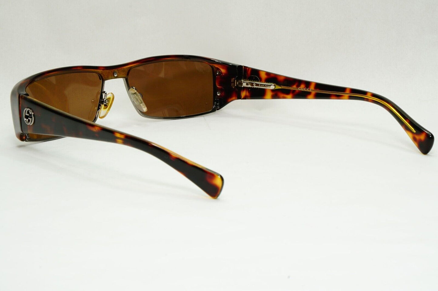Gucci Sunglasses 1997 Vintage Brown Rectangle Tortoise GG 1530/S DLLIZ 051223
