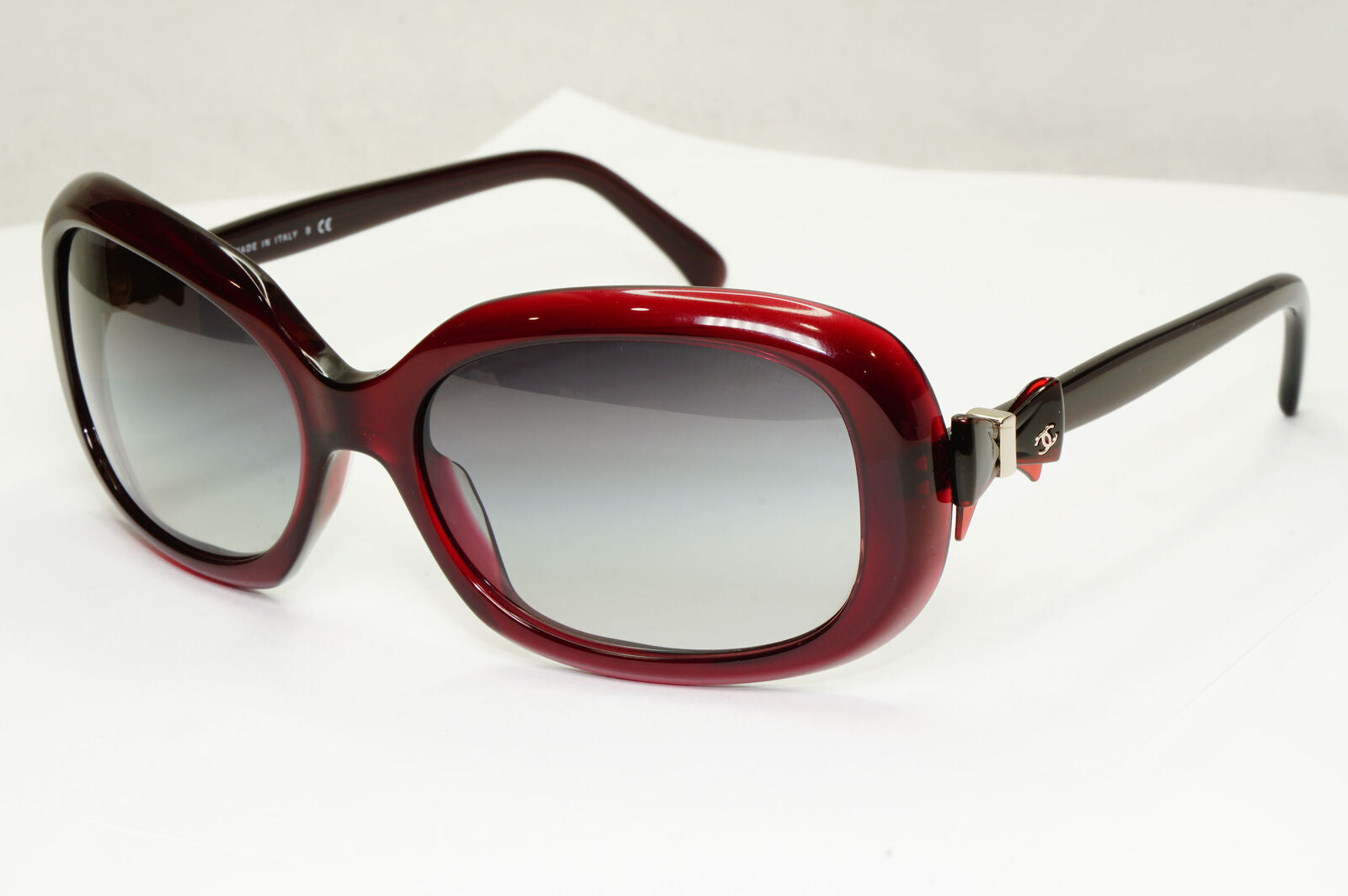 Chanel Bow Sunglasses Burgundy Red Grey Gradient 5170 c.539/3C 290323