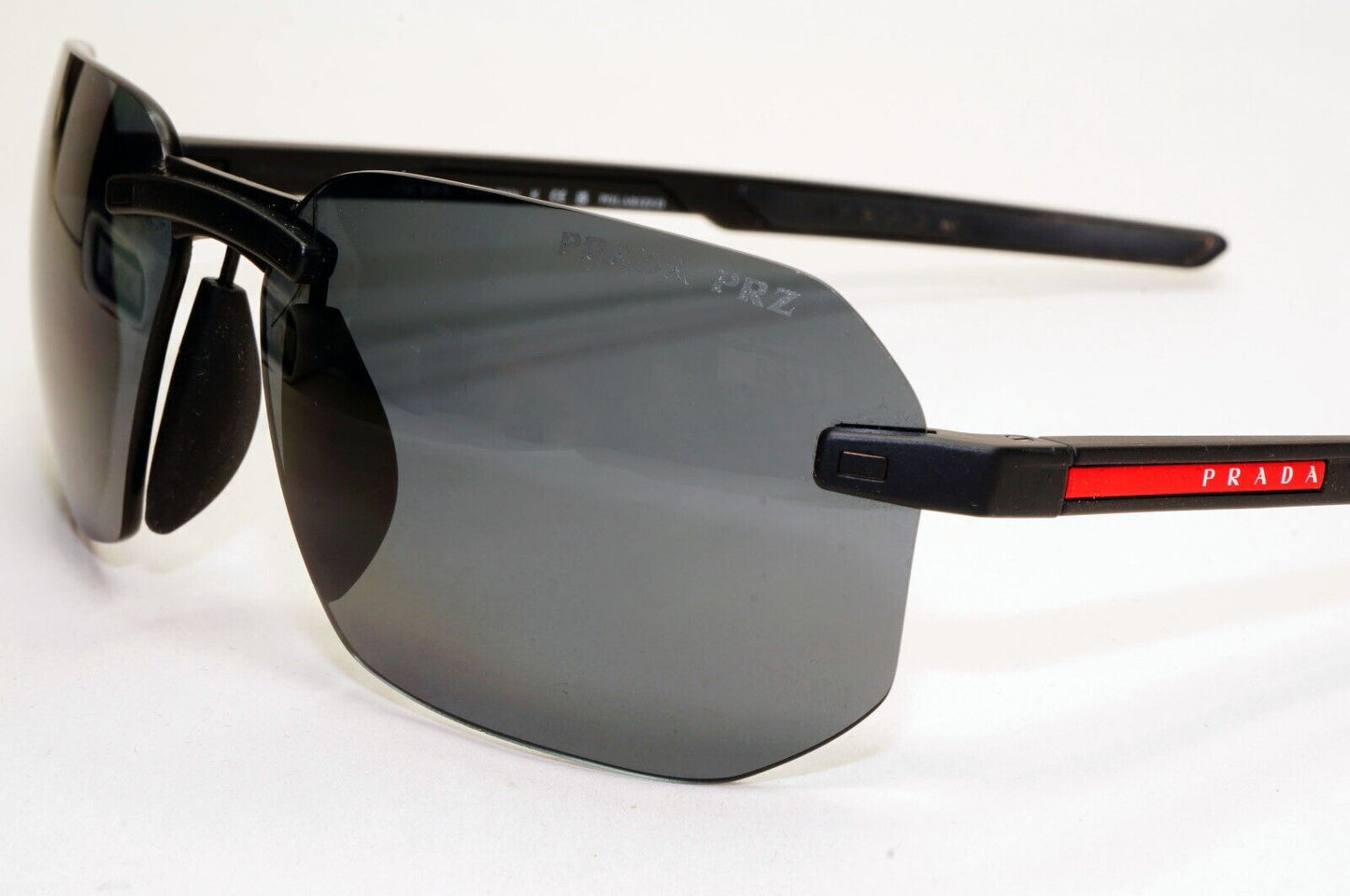 Prada Sunglasses Polarised Black Grey Rimless PS09WS SPS 09W DG0-02G 260724