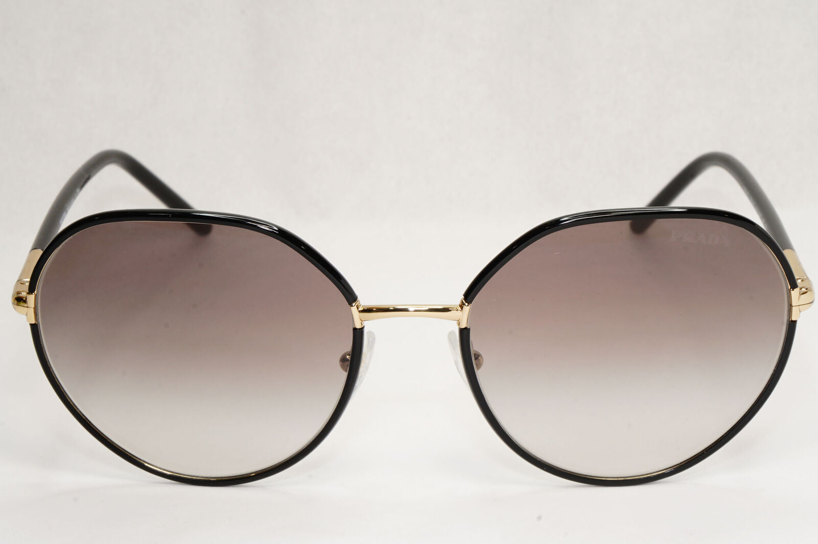 Prada Sunglasses Black Gold Grey Gradient Round PR65XS SPR 65X AAV-0A7 58mm