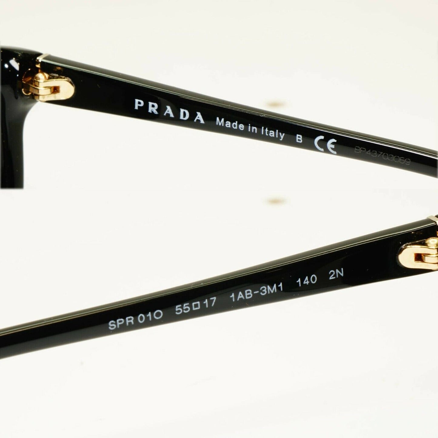 Prada Sunglasses Black Gold Grey Gradient Fade Square Fashion SPR 01O 1AB-3M1