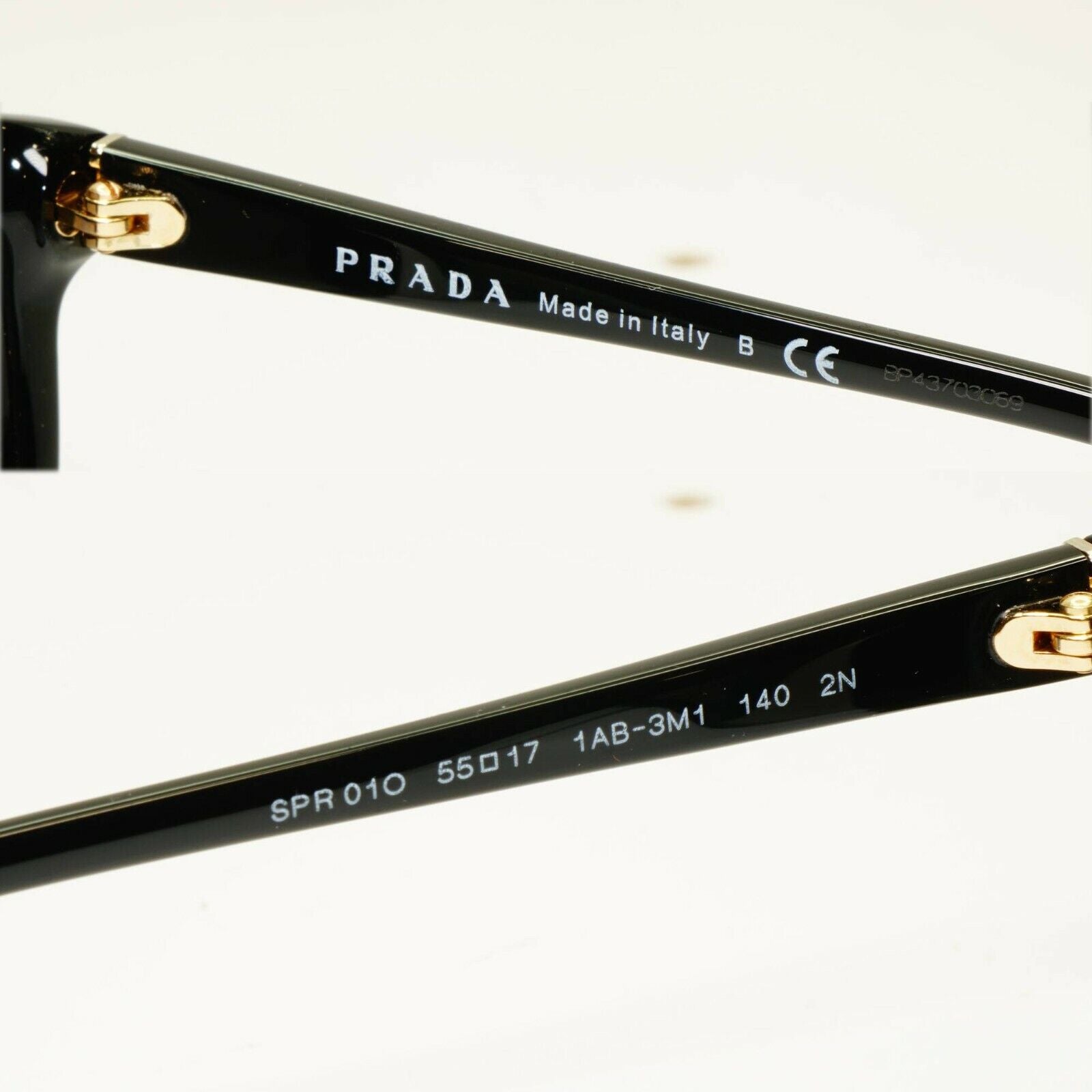 Prada Sunglasses Black Gold Grey Gradient Fade Square Fashion SPR 01O 1AB-3M1