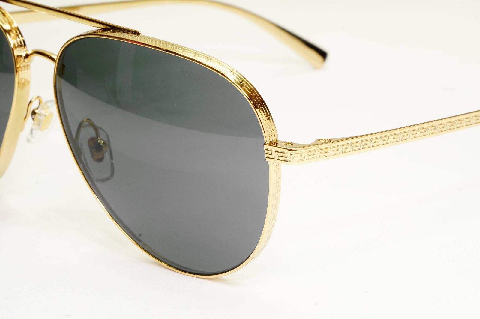Versace Sunglasses Gold Pilot Metal Black Grey MOD VE 2217 1002/87 59mm
