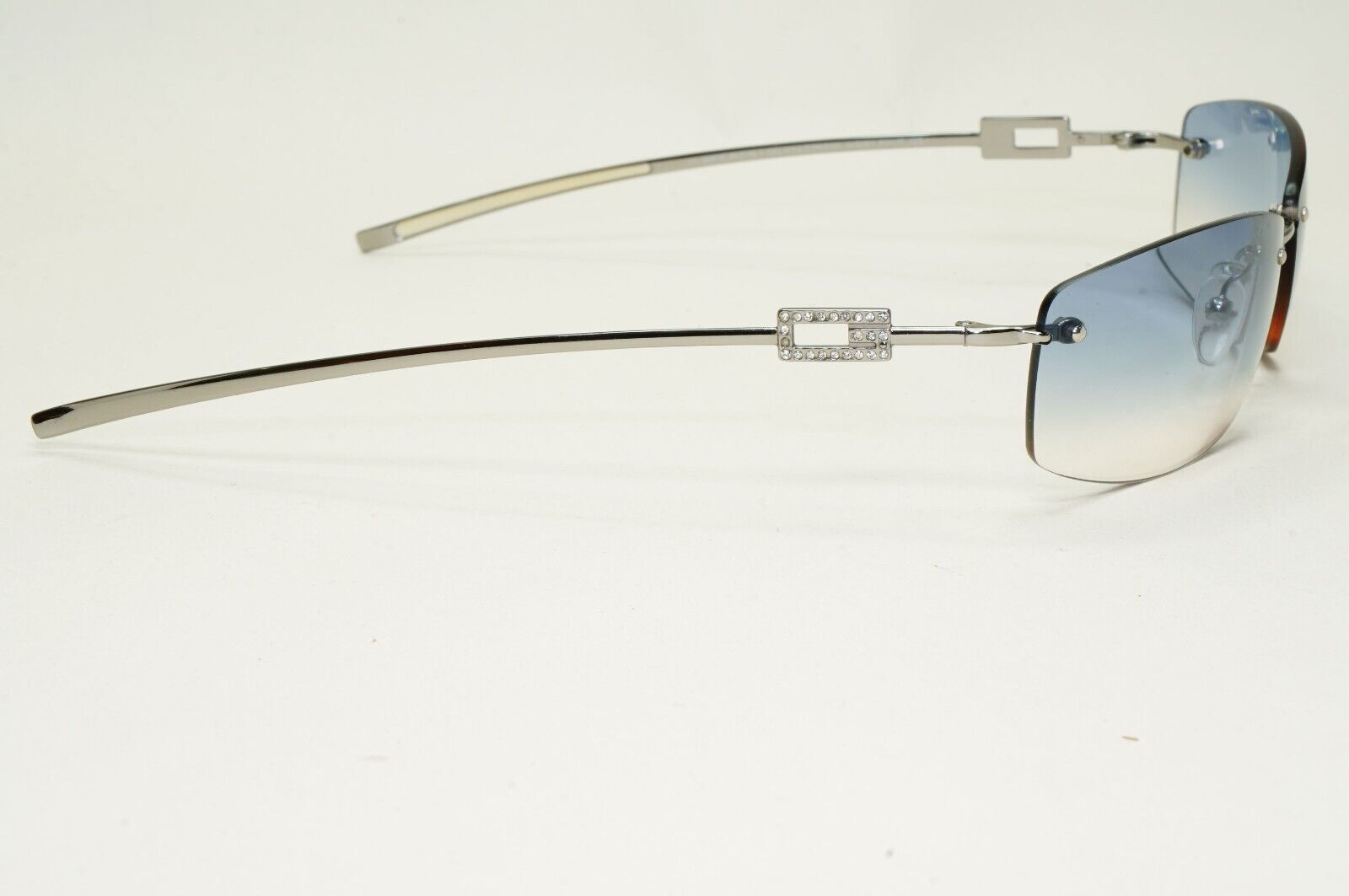 Gucci Sunglasses 1997 Vintage Rimless Silver Blue GG 1784/STRASS 6LBW1 031124