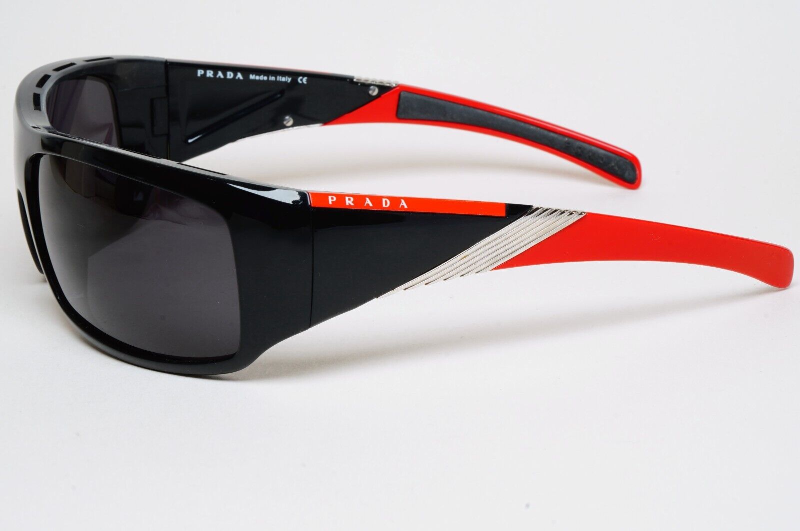 Prada Sunglasses 2006 Vintage Black Red Wrap Rossa PS06HS SPS 06H 7OV-3M1 070125