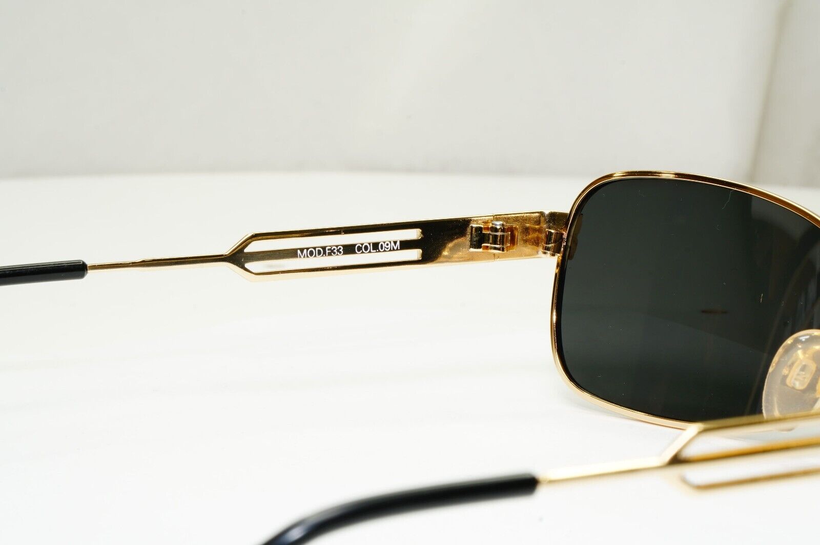 Versus 1996 by Gianni Versace Vintage Gold Black Sunglasses MOD F33 COL 09M