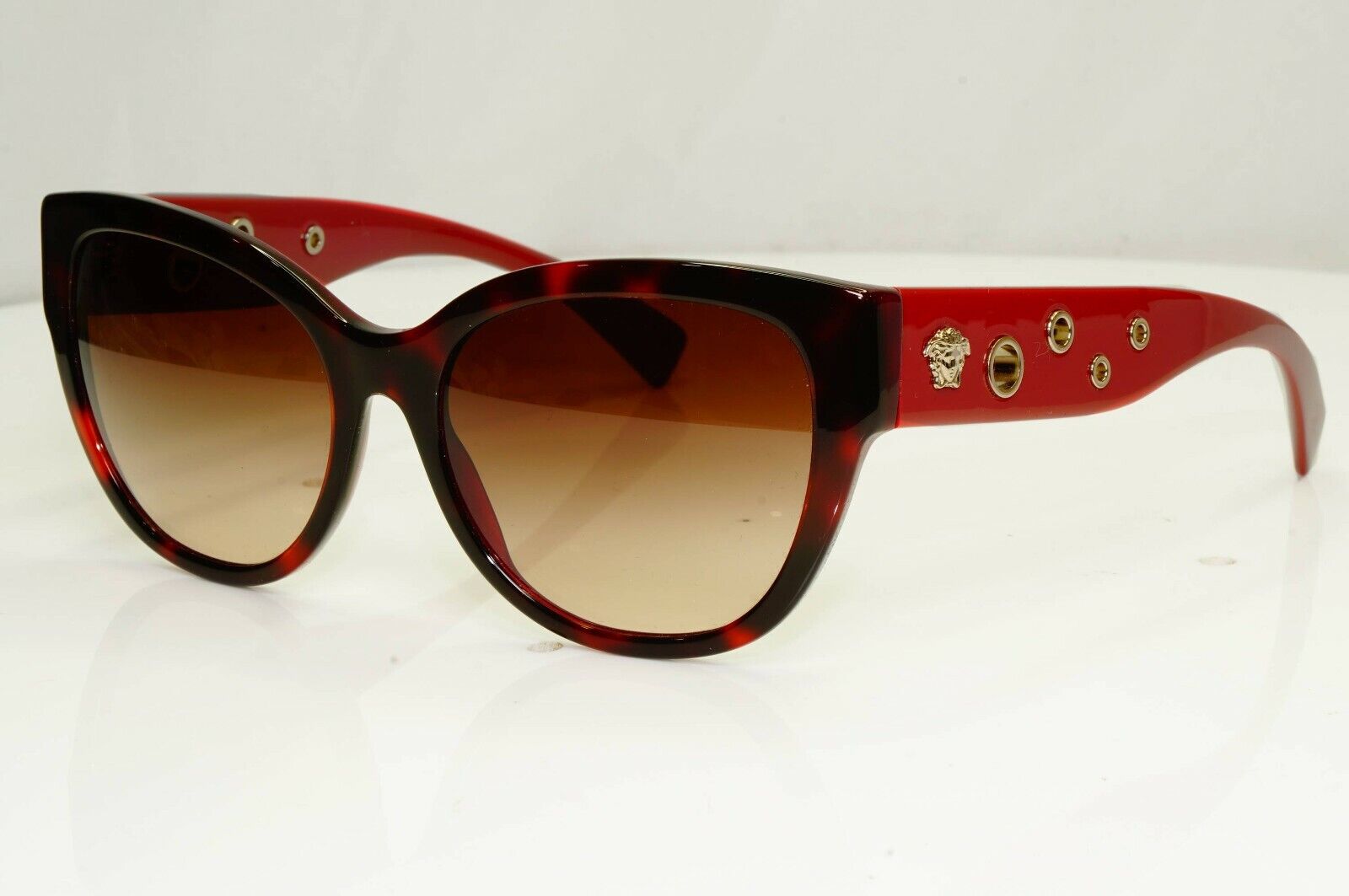 Versace Burgundy Brown Sunglasses Womens Gold Medusa 4314 5184/13 Dark Red