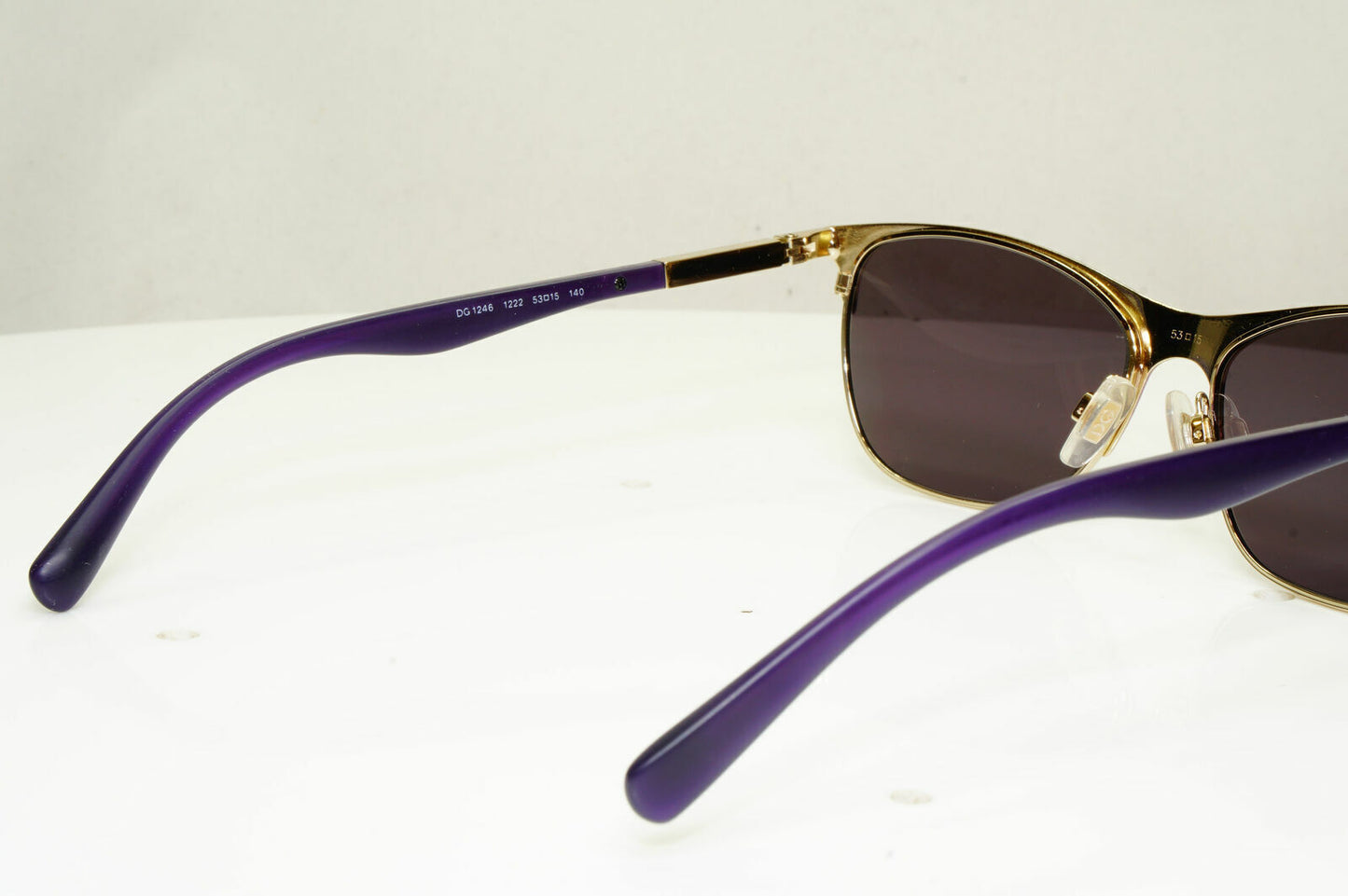 Dolce & Gabbana Gold Violet Purple Rectangle Metal Sunglasses DG 1246 1222 30197