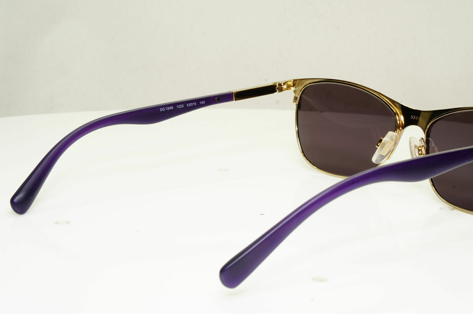 Dolce & Gabbana Gold Violet Purple Rectangle Metal Sunglasses DG 1246 1222 30197
