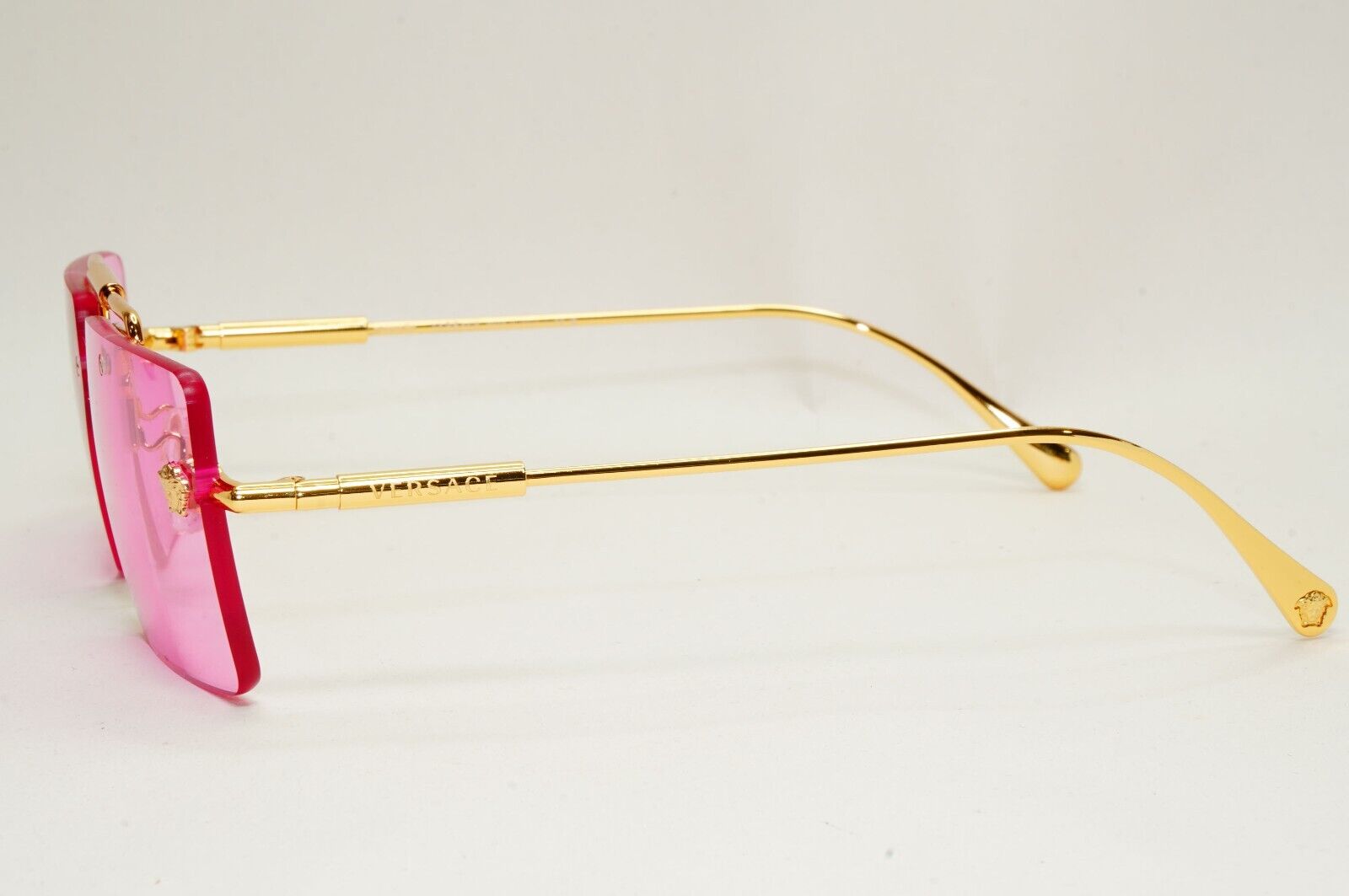 Versace Sunglasses Gold Rimless Medusa Fuchsia Pink Violet MOD VE 2245 1002/5