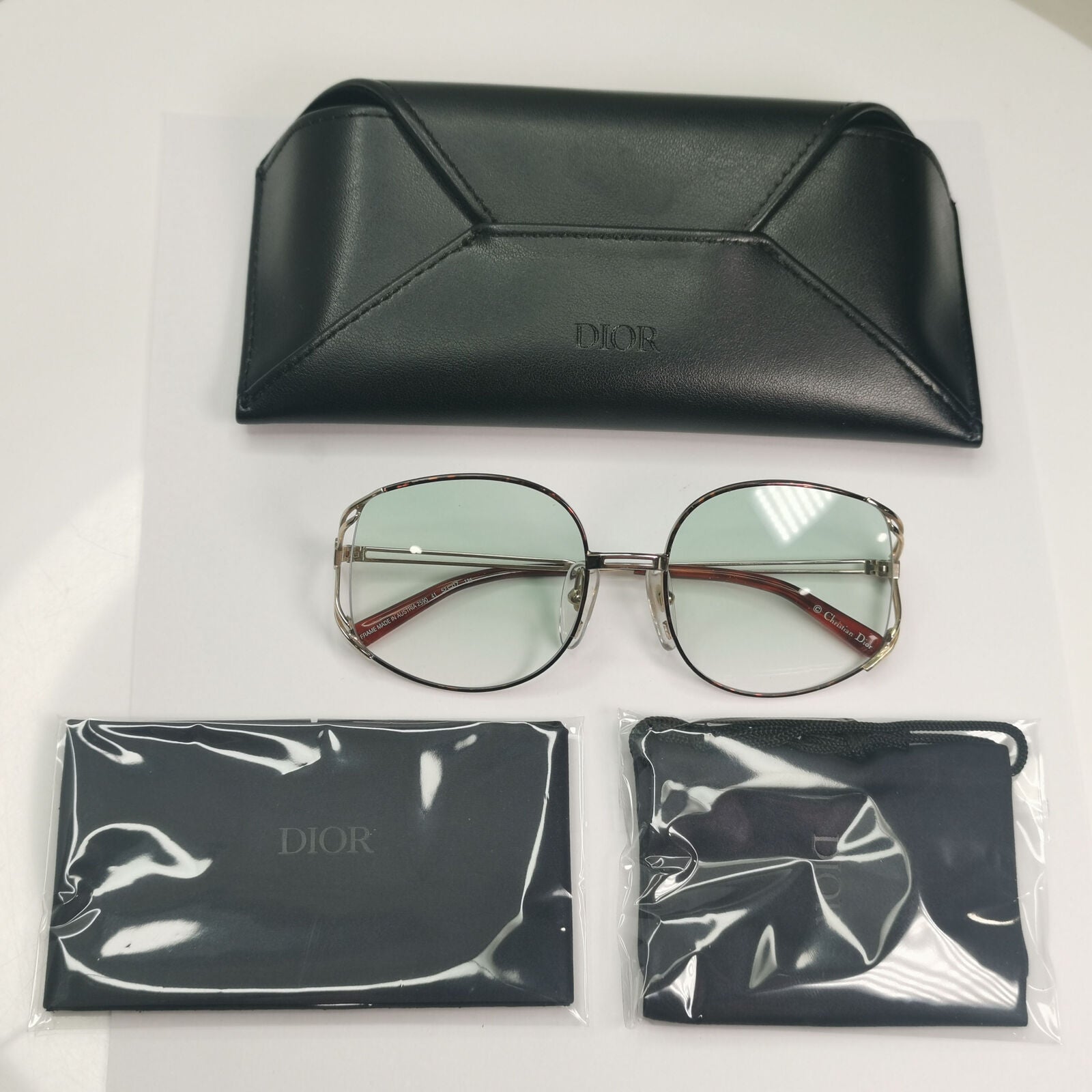Dior Austria 1990s Sunglasses Vintage Gold Green Gradient Womens 2590 41 020822