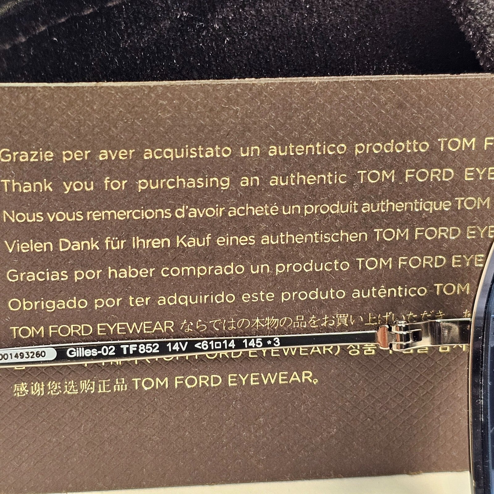 Tom Ford Sunglasses Gilles-02 Gunmetal Blue Navigator Pilot TF 852 14V 61mm